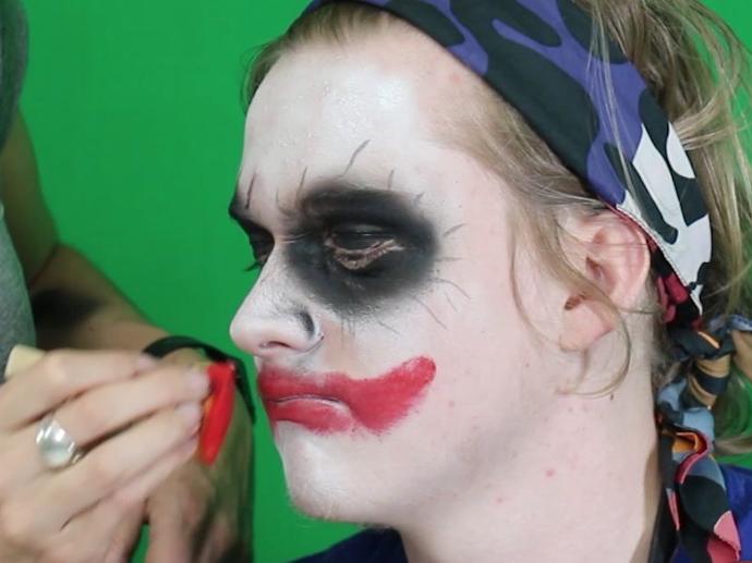 Joker face paint Step 4