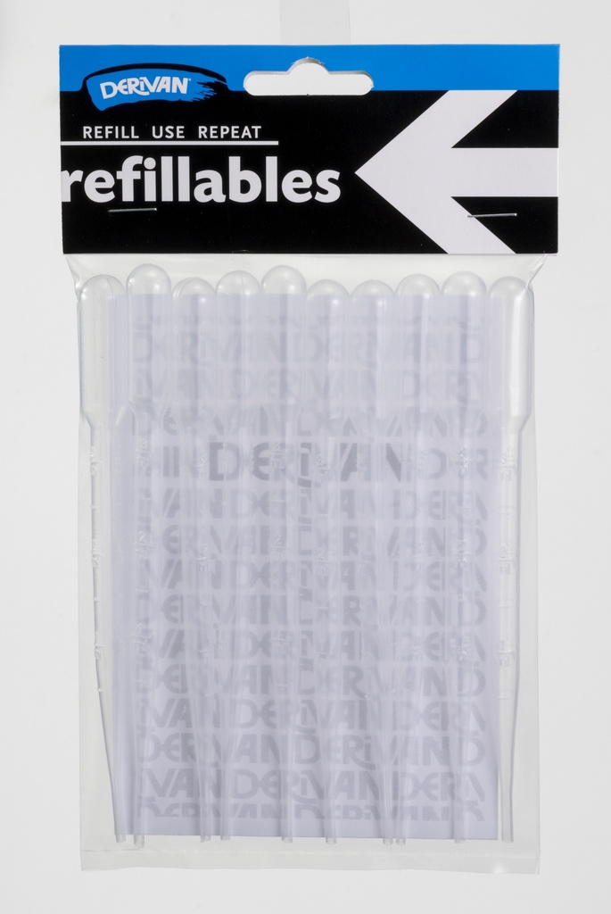  DERIVAN REFILLABLES 10 X PLASTIC PIPETTES 3ML